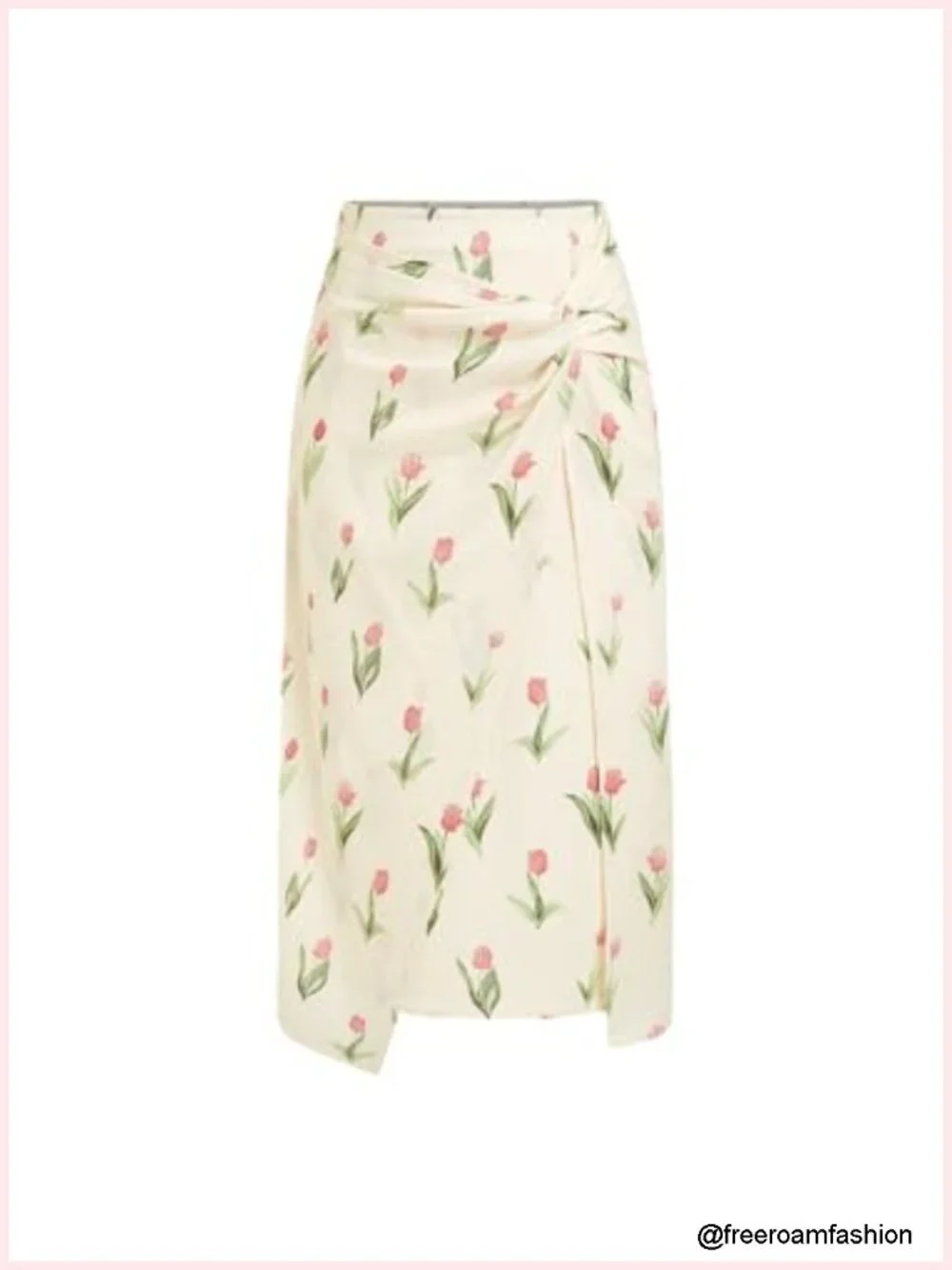 Woven High Waist Floral Maxi Skirt Boho
